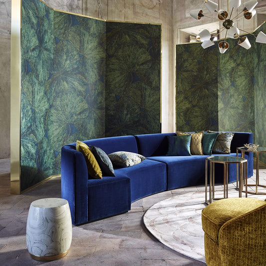 Taisho Lotus Wallpaper - Malachite/Lapis - ZTOT312725 - Zoffany - Premier Wallcovering