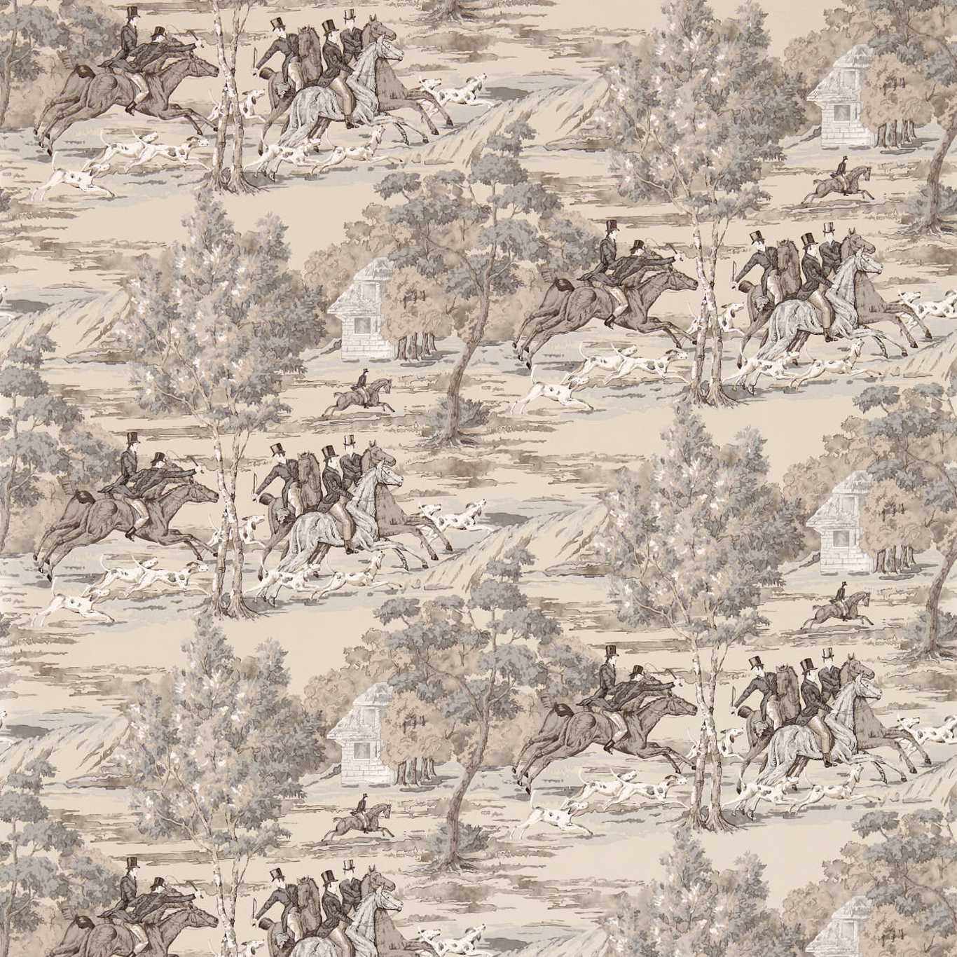 Tally Ho Wallpaper - Pearl/Grey - DVIN214599 - Sanderson - Premier Wallcovering