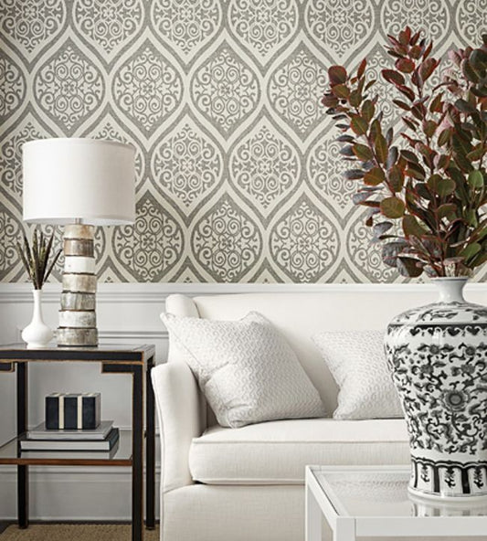 Tangiers Wallpaper - Linen - Thibaut - T89144 - Premier Wallcovering