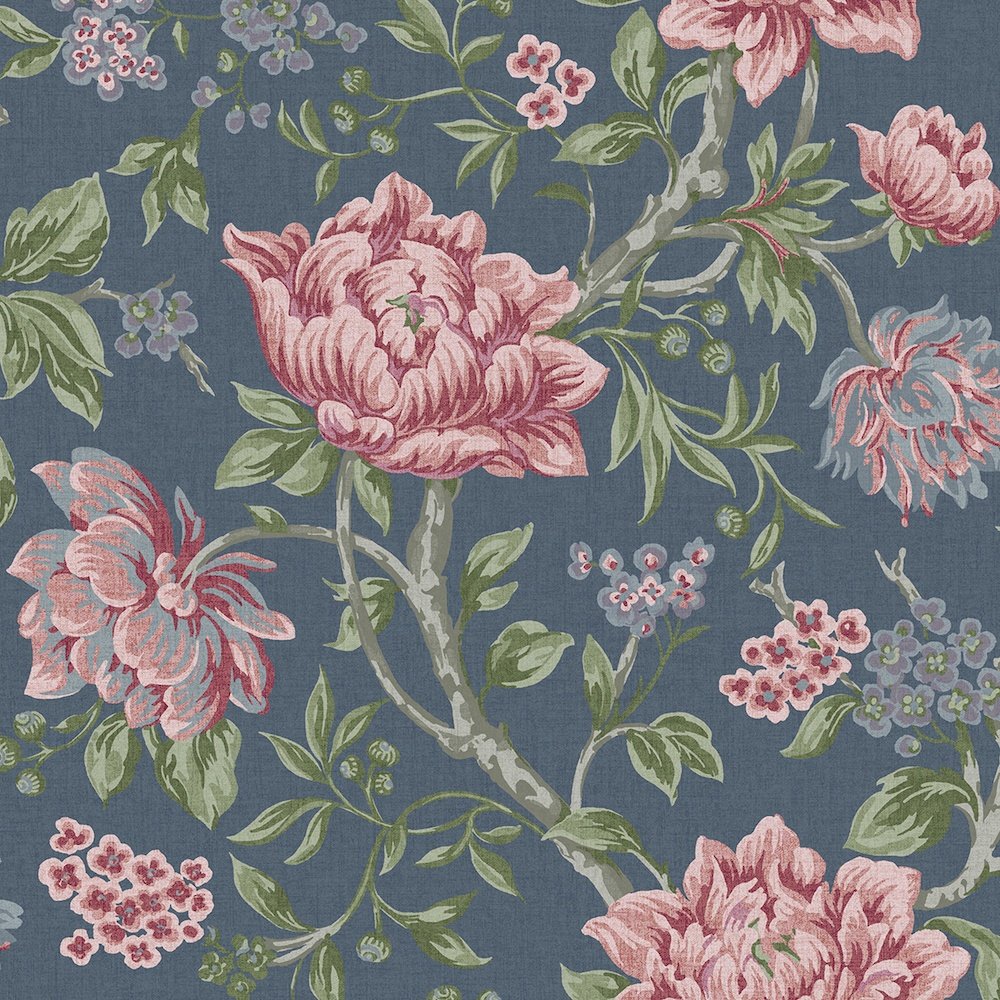 Tapestry Floral Wallpaper - Dark Seaspray - Laura Ashley - 113407 - Premier Wallcovering