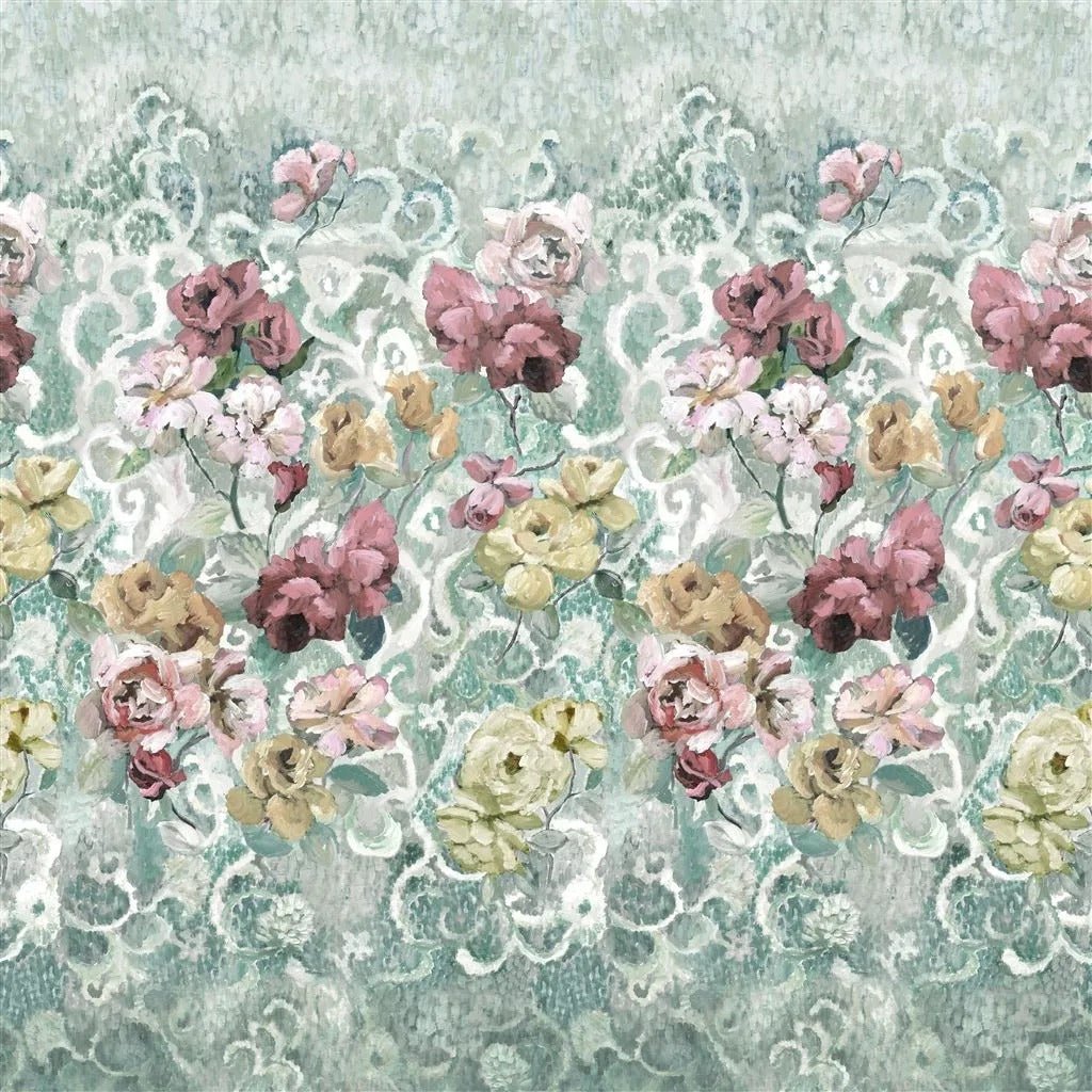 Tapestry Flower Wallpaper - Eau de Nil - PDG1153/03 - Designers Guild - Premier Wallcovering