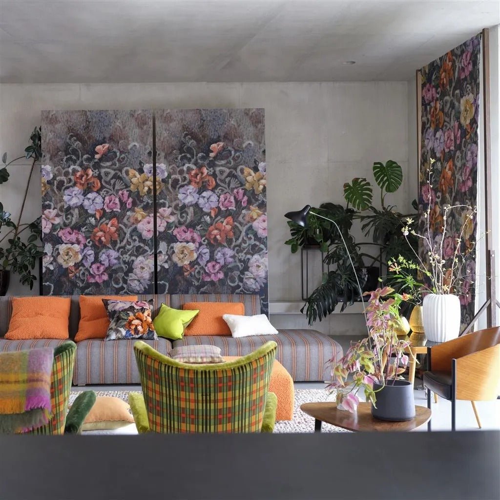 Tapestry Flower Wallpaper - Damson - PDG1153/02 - Designers Guild - Premier Wallcovering