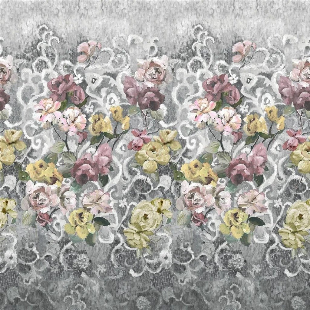 Tapestry Flower Wallpaper - Platinum - PDG1153/04 - Designers Guild - Premier Wallcovering