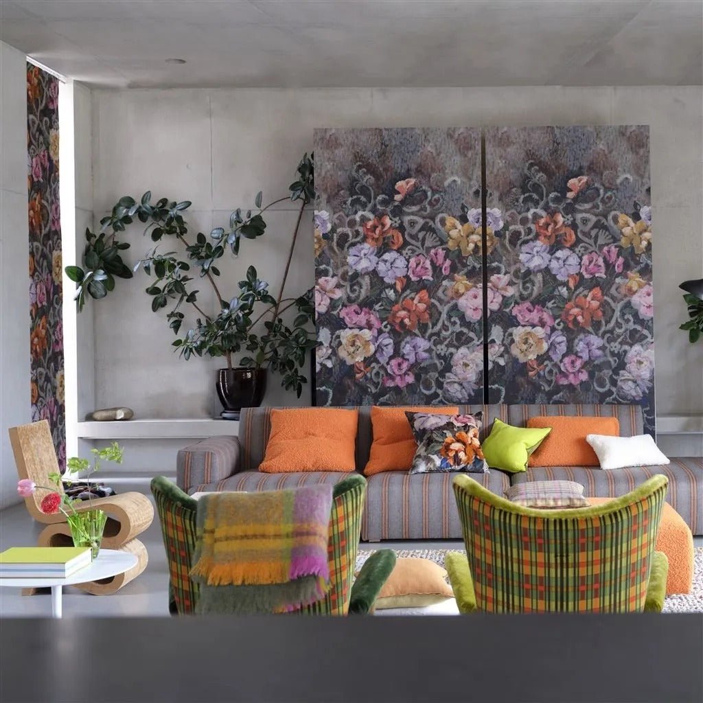 Tapestry Flower Wallpaper - Damson - PDG1153/02 - Designers Guild - Premier Wallcovering