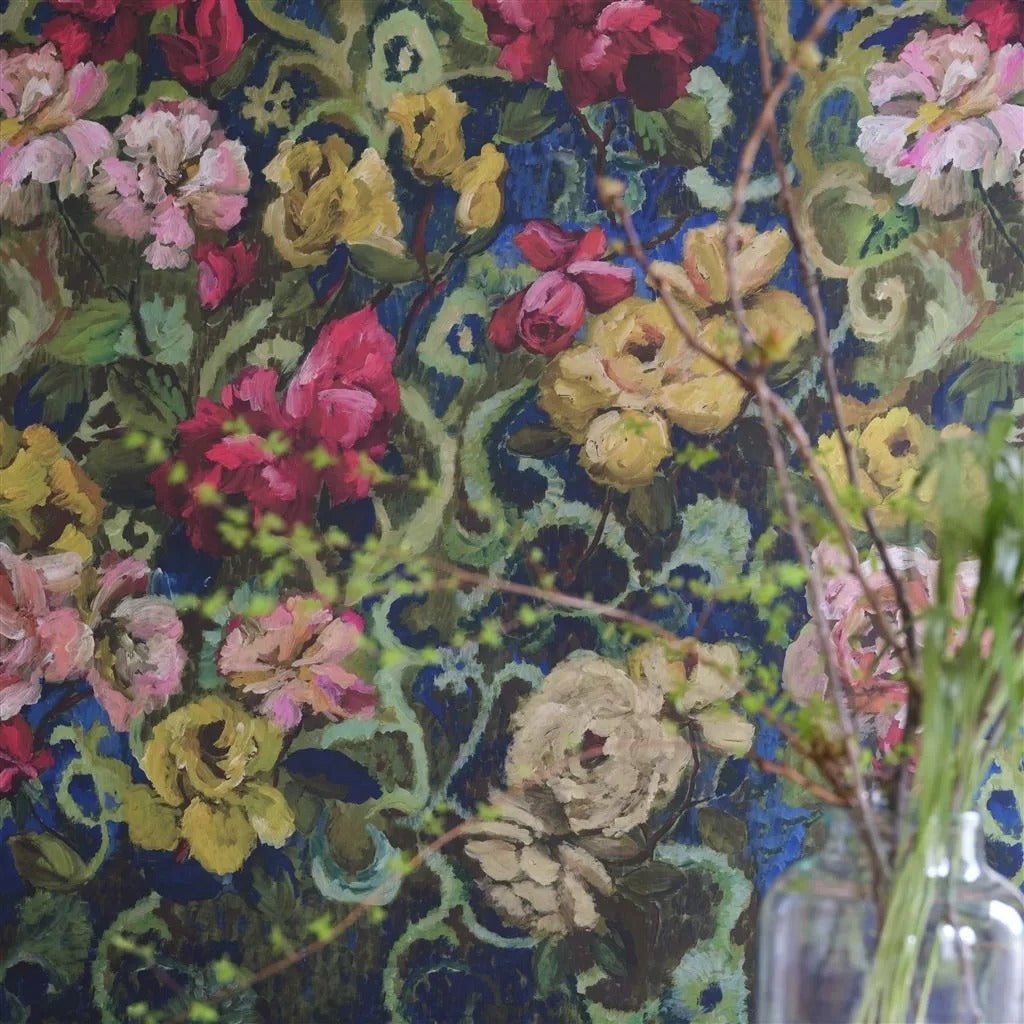 Tapestry Flower Wallpaper - Vintage Green - PDG1153/01 - Designers Guild - Premier Wallcovering