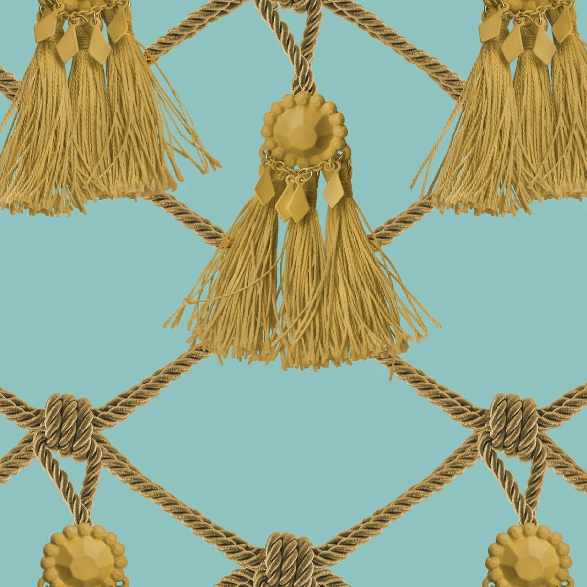 Tassels Wallpaper - Turquoise - Rebel Walls - R18561 - Premier Wallcovering