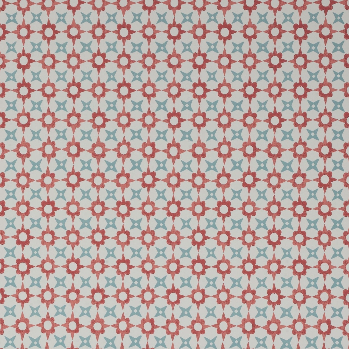 Tassi Wallpaper - Red/Aqua - J175W - 04 - Jane Churchill - Premier Wallcovering