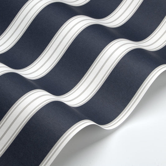 Tatton Wallpaper - Navy - Timothy Wilman - TW2481 - Premier Wallcovering