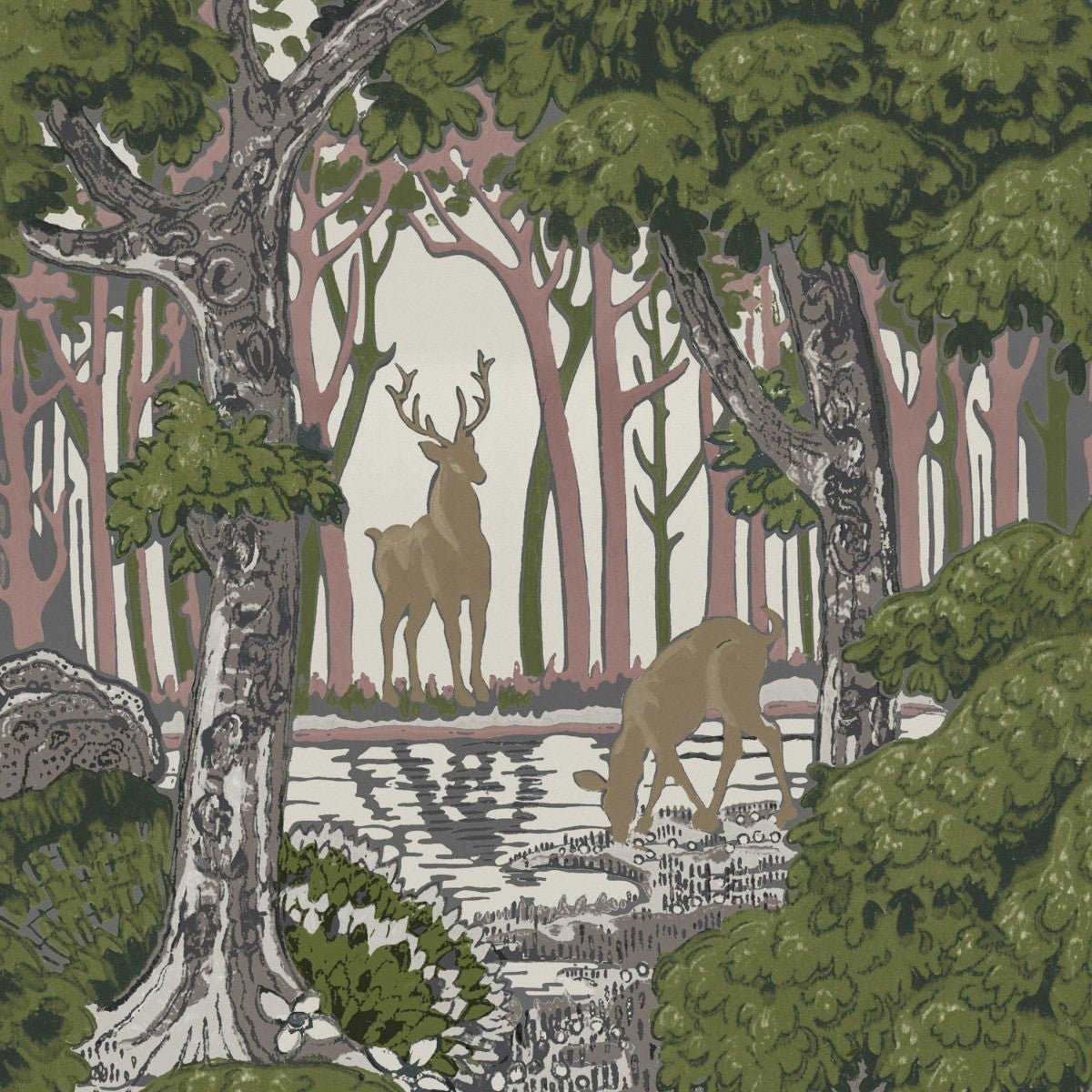 Tatton Wallpaper - Forest - Warner House - Premier Wallcovering
