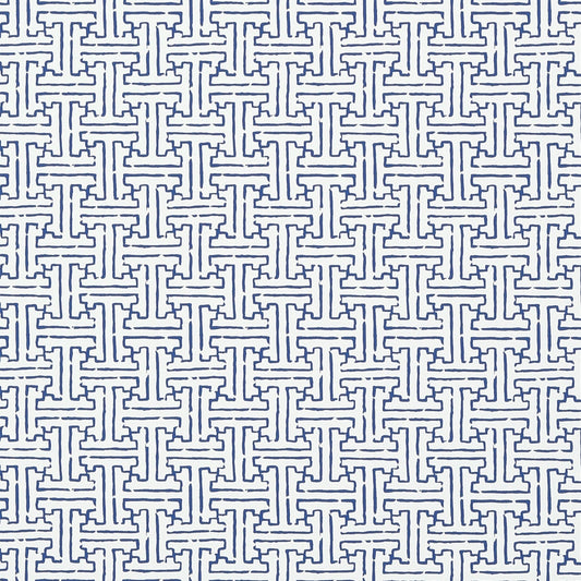Taza Wallpaper - Navy - Thibaut - T35171 - Premier Wallcovering