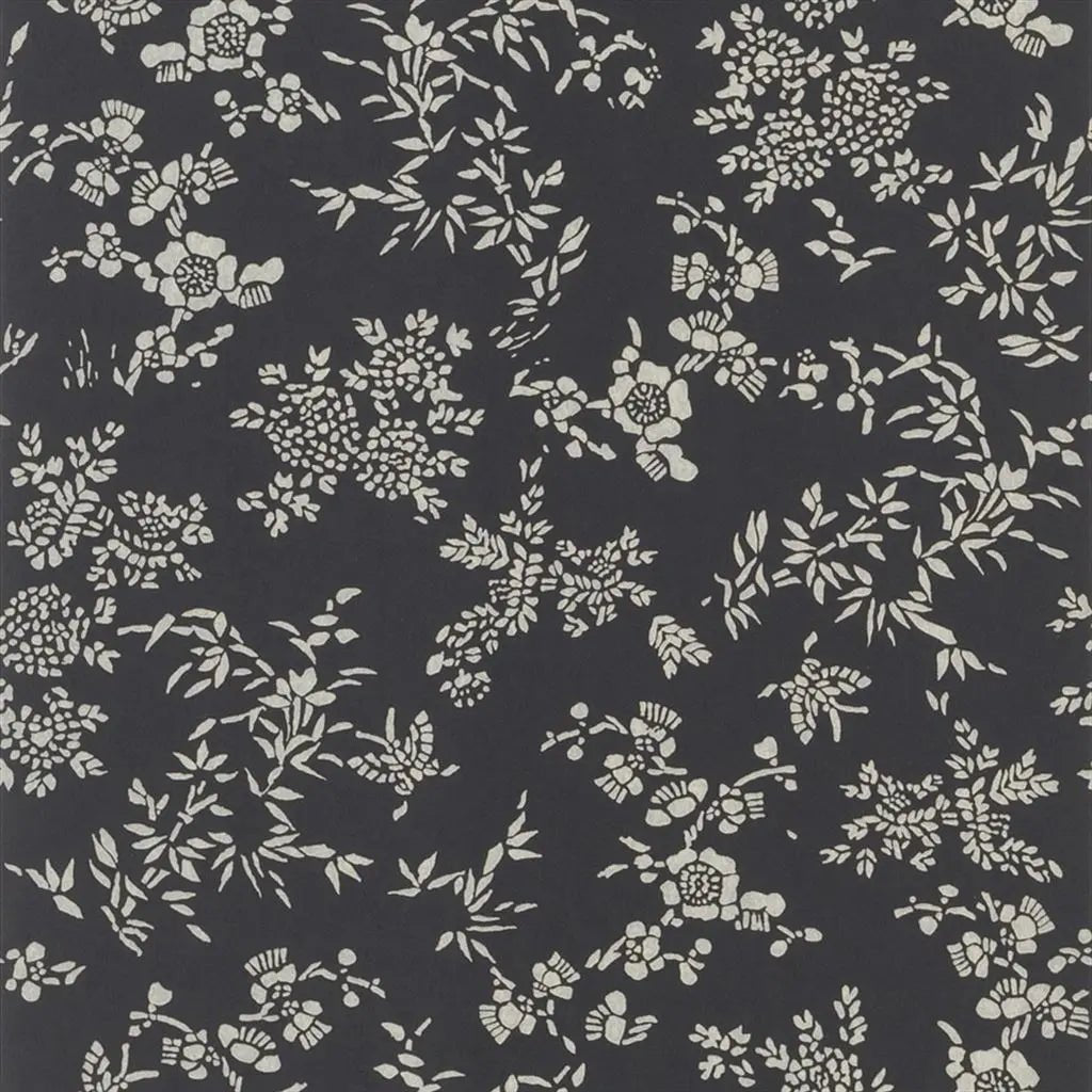 Teabowl Calico Wallpaper - Black - Ralph Lauren - PRL5006/06 - Premier Wallcovering