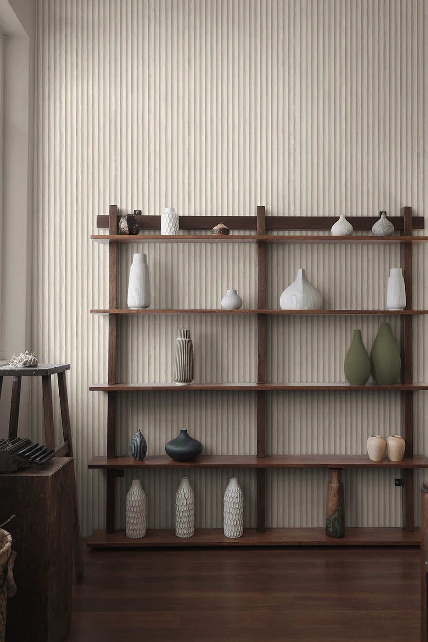 Teak Wallpaper - Cream - Holden Décor - 91863 - Premier Wallcovering