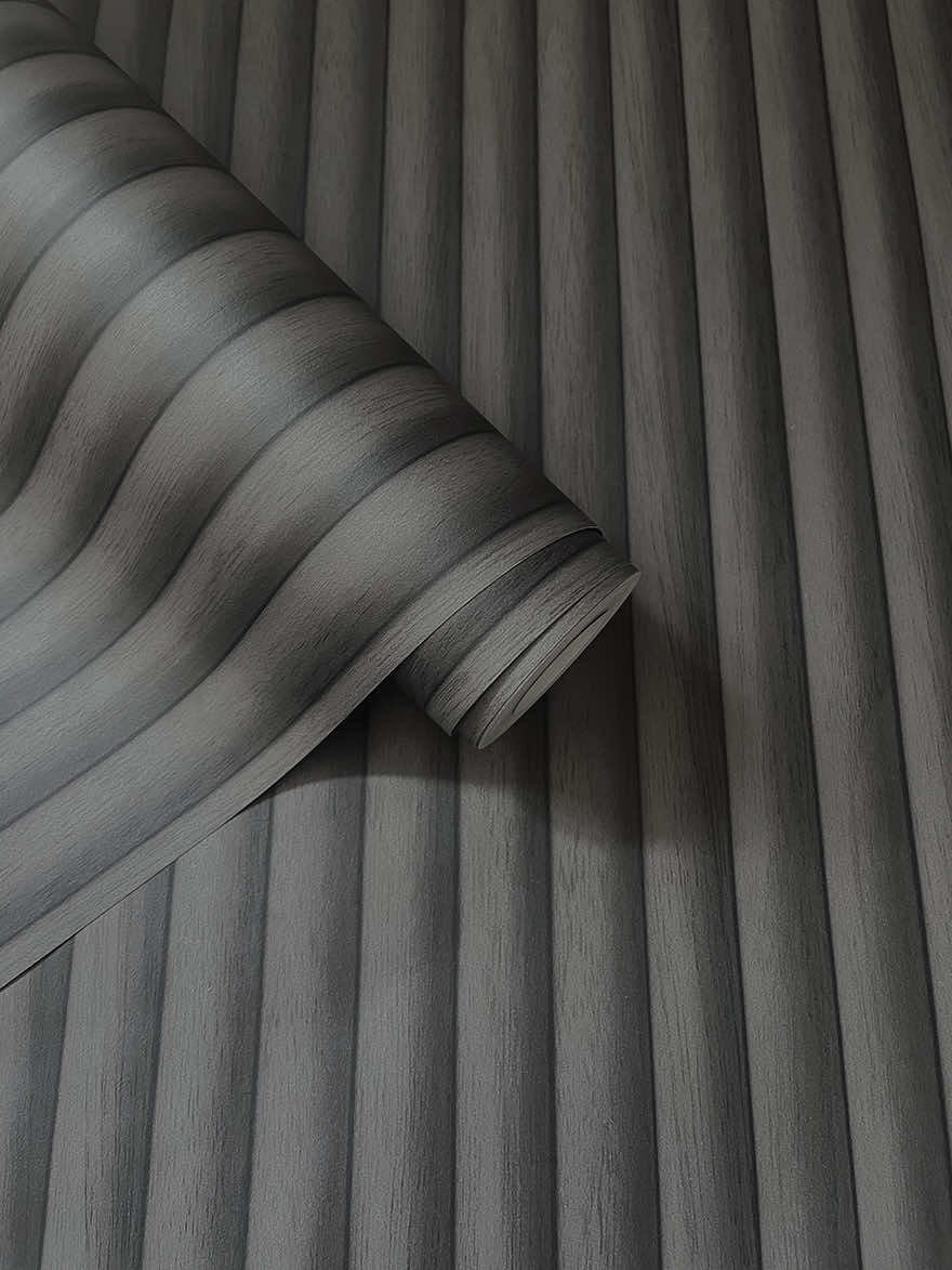 Teak Wallpaper - Charcoal - Holden Décor - 91862 - Premier Wallcovering