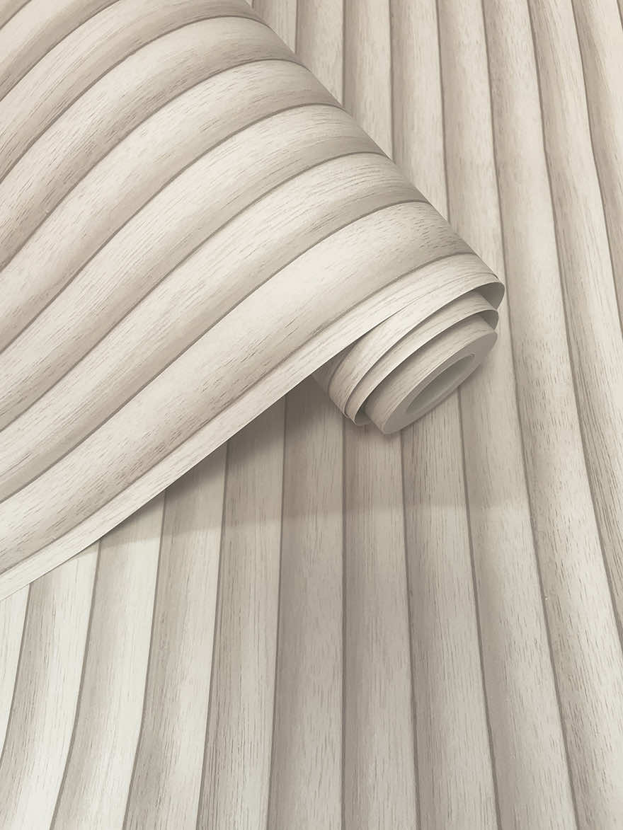Teak Wallpaper - Cream - Holden Décor - 91863 - Premier Wallcovering
