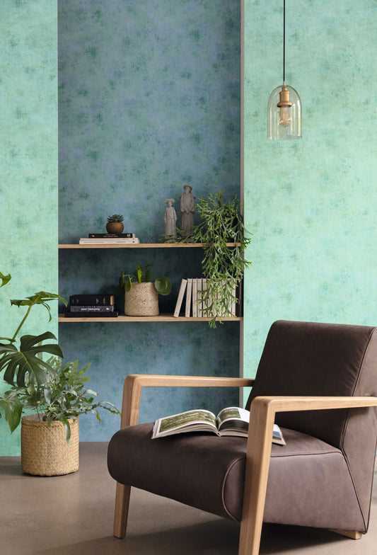 Telas 2 Uni Wallpaper - Menthe - Caselio - 102067442 - Premier Wallcovering