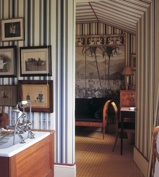 Tented Stripe Wallpaper - Copenhagen Roof - 1351 - Farrow & Ball - Premier Wallcovering