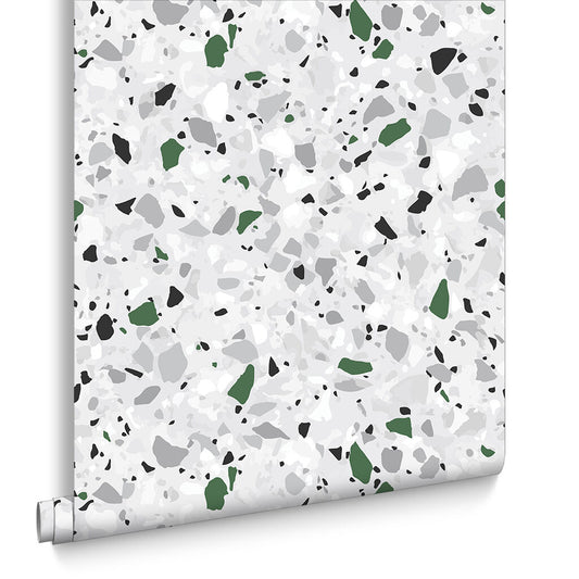 Terrazzo Wallpaper - Green - Graham & Brown - 104535 - Premier Wallcovering