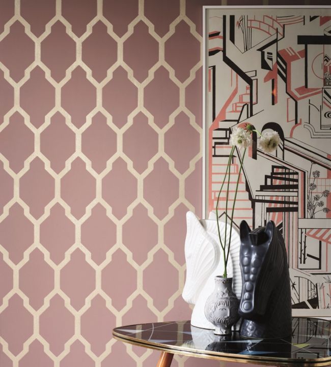Tessella Wallpaper - Pink - 3612 - Farrow & Ball - Premier Wallcovering