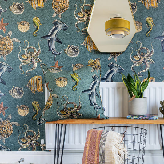 Thalassophile Wallpaper - Aegean-Blue - Wear The Walls - THAB894152 - Premier Wallcovering