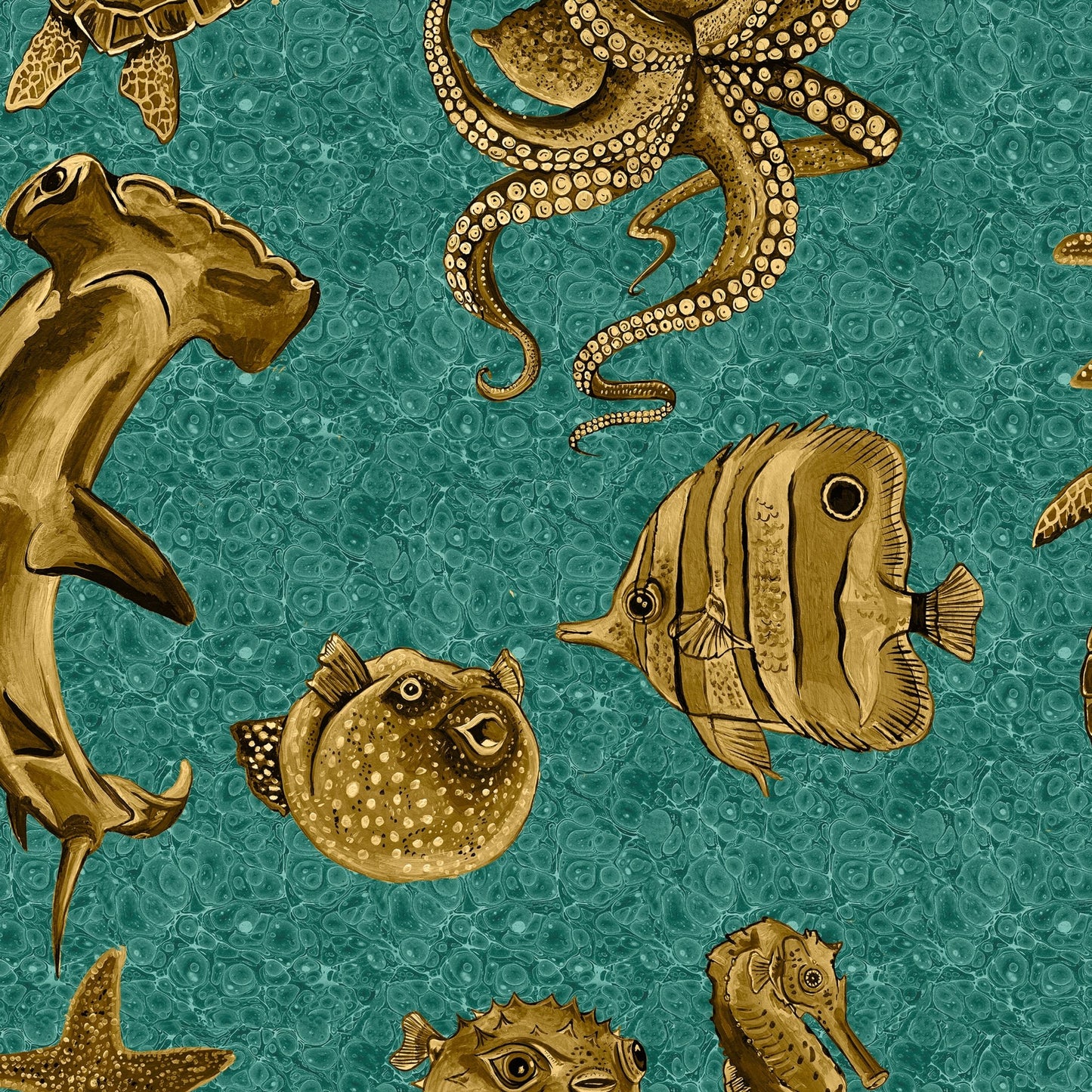 Thalassophile Wallpaper - Ocean-Blue - Wear The Walls - THOB894152 - Premier Wallcovering