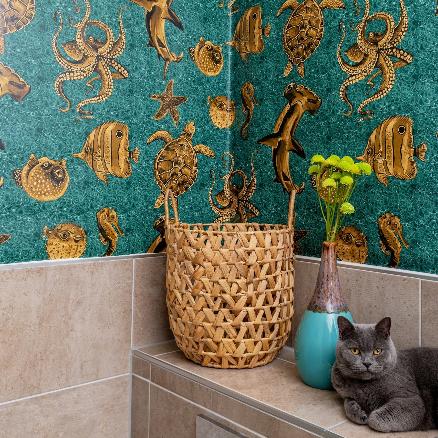 Thalassophile Wallpaper - Ocean-Blue - Wear The Walls - THOB894152 - Premier Wallcovering