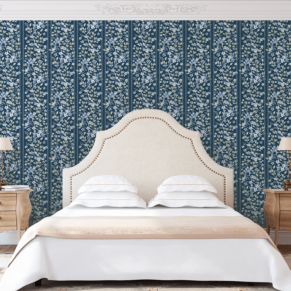 The Enchanted Garden Wallpaper - Navy - LAN100398 - Lucie Annabel - Premier Wallcovering