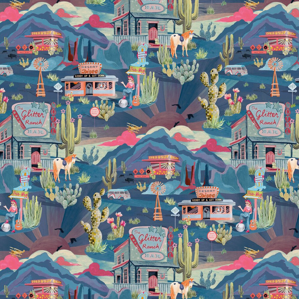 The Glitter Ranch Wallpaper - Dusk - Brand McKenzie - BMGI006/08B - Premier Wallcovering
