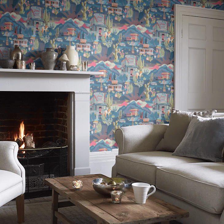 The Glitter Ranch Wallpaper - Dusk - Brand McKenzie - BMGI006/08B - Premier Wallcovering