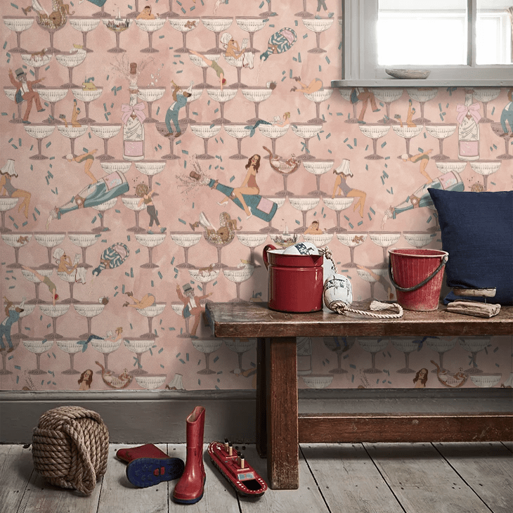 The Grand Pour Wallpaper - Vintage Petal - Brand McKenzie - BMGI006/09D - Premier Wallcovering