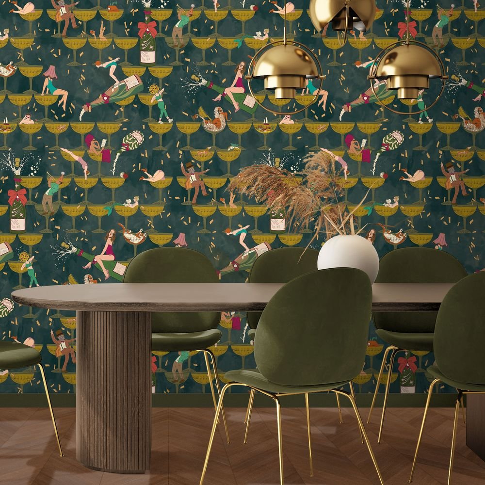 The Grand Pour Wallpaper - Dirty Olive - Brand McKenzie - BMGI006/09B - Premier Wallcovering