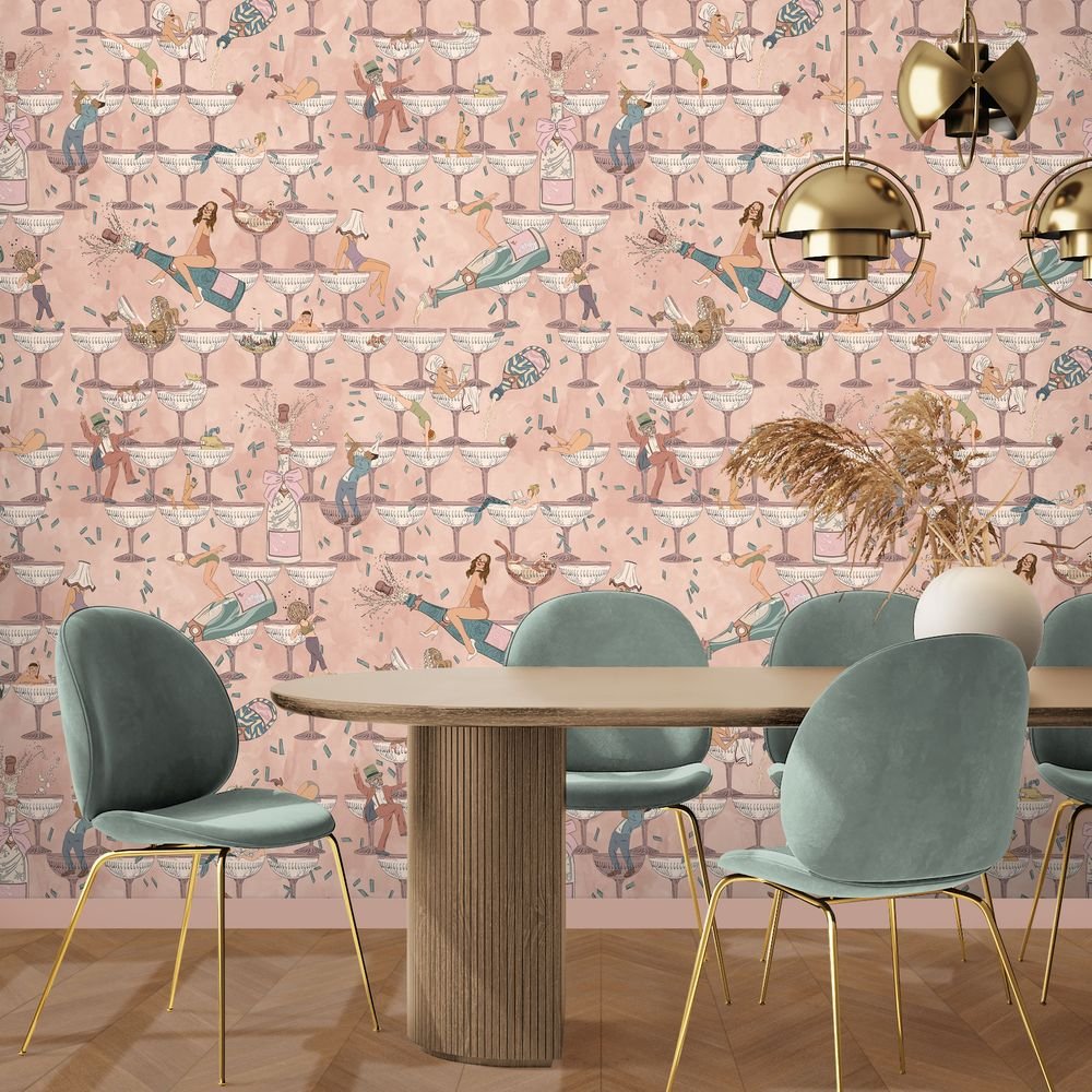 The Grand Pour Wallpaper - Vintage Petal - Brand McKenzie - BMGI006/09D - Premier Wallcovering