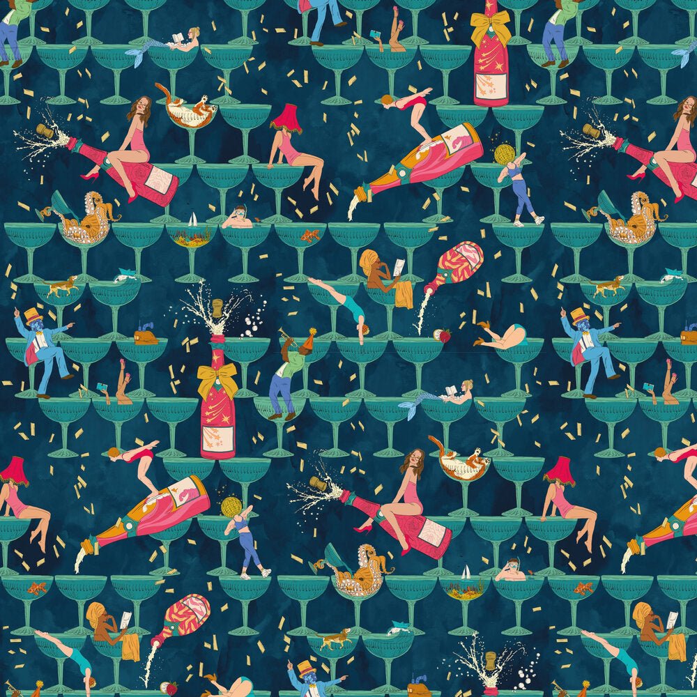 The Grand Pour Wallpaper - Velvet Sapphire - Brand McKenzie - BMGI006/09C - Premier Wallcovering