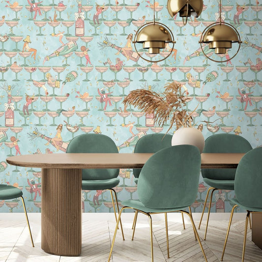The Grand Pour Wallpaper - Aqua Miami - Brand McKenzie - BMGI006/09A - Premier Wallcovering