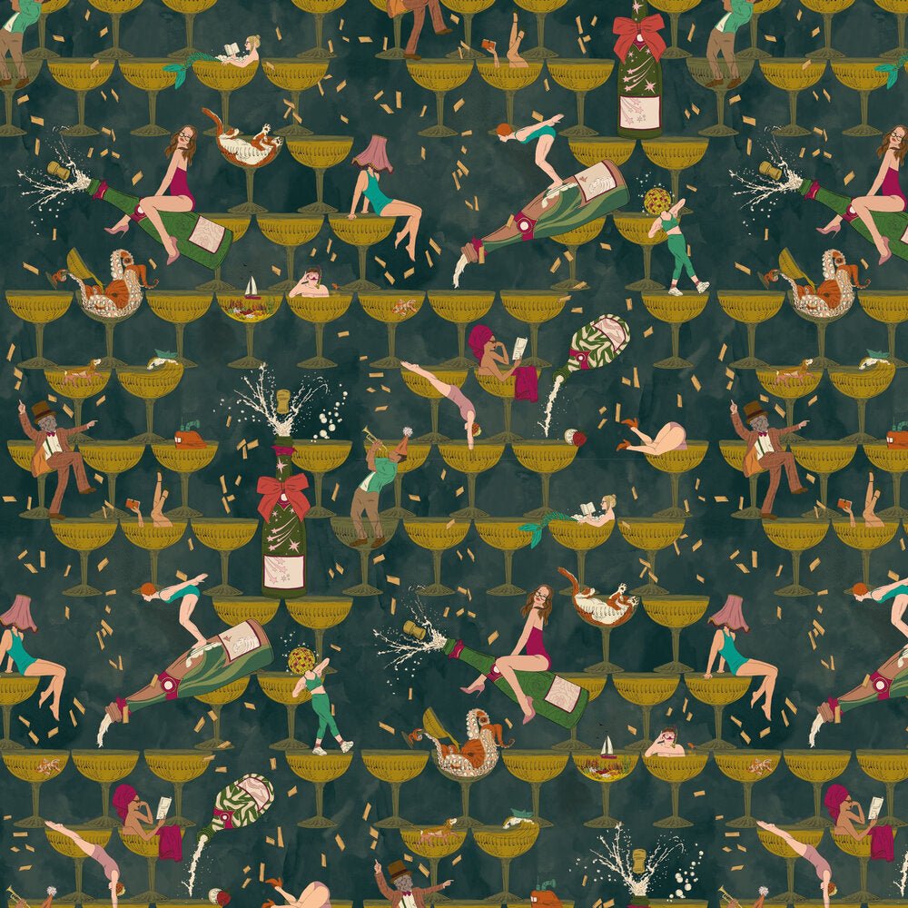 The Grand Pour Wallpaper - Dirty Olive - Brand McKenzie - BMGI006/09B - Premier Wallcovering