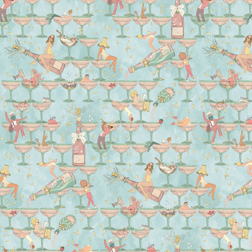 The Grand Pour Wallpaper - Aqua Miami - Brand McKenzie - BMGI006/09A - Premier Wallcovering