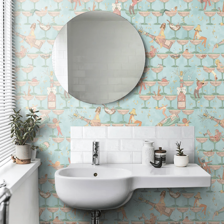 The Grand Pour Wallpaper - Aqua Miami - Brand McKenzie - BMGI006/09A - Premier Wallcovering