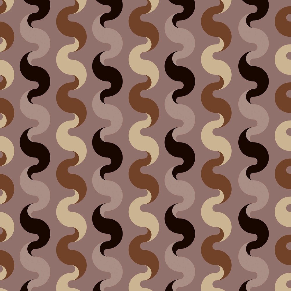 The Hippie Shake Wallpaper - Caramel & Black on Vintage Mauve - Lust Home - LH900523 - Premier Wallcovering