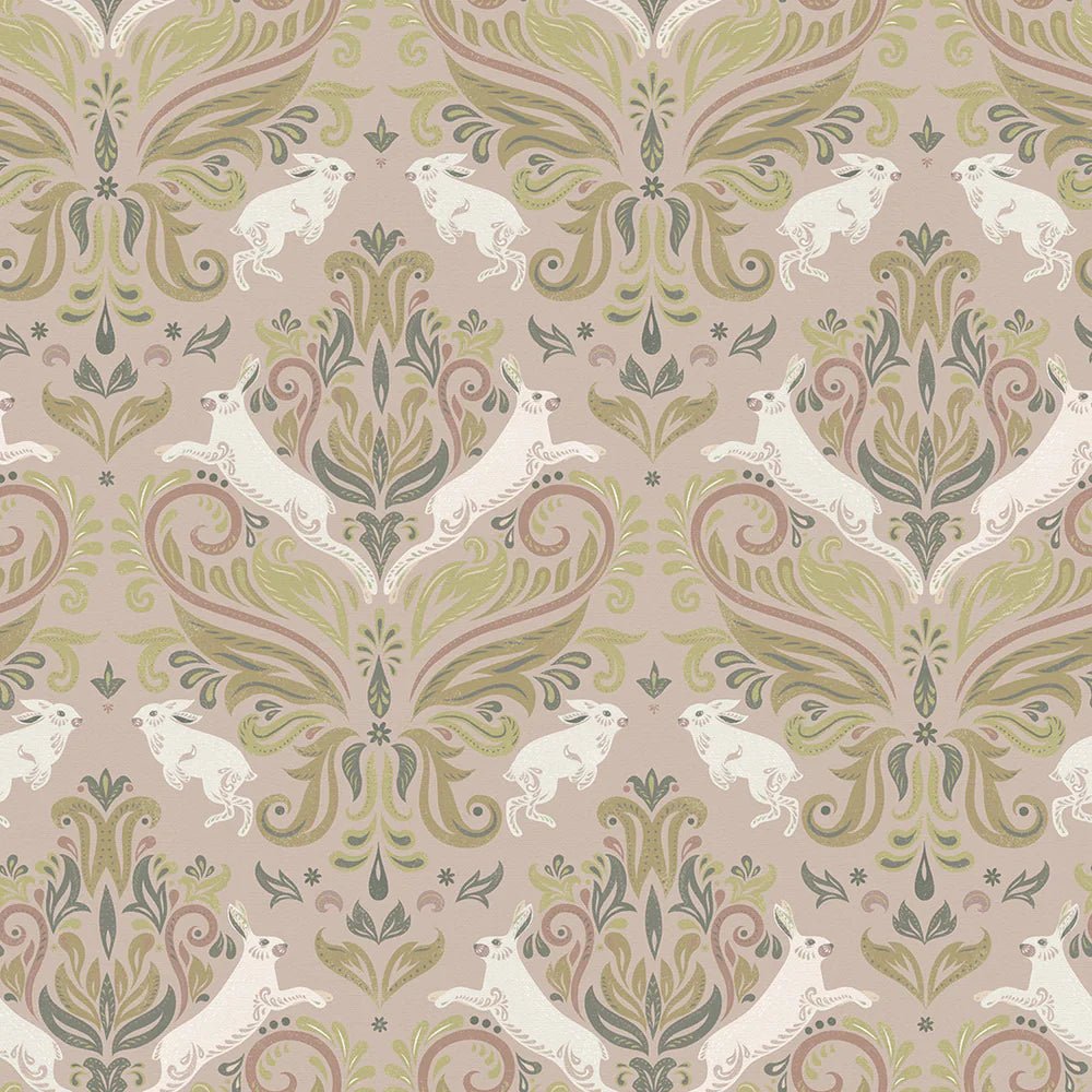 The Hopping Hare Wallpaper - Earthy Hues - LAN100137 - Lucie Annabel - Premier Wallcovering