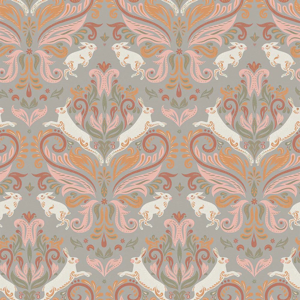 The Hopping Hare Wallpaper - Morning Sunrise - LAN100136 - Lucie Annabel - Premier Wallcovering