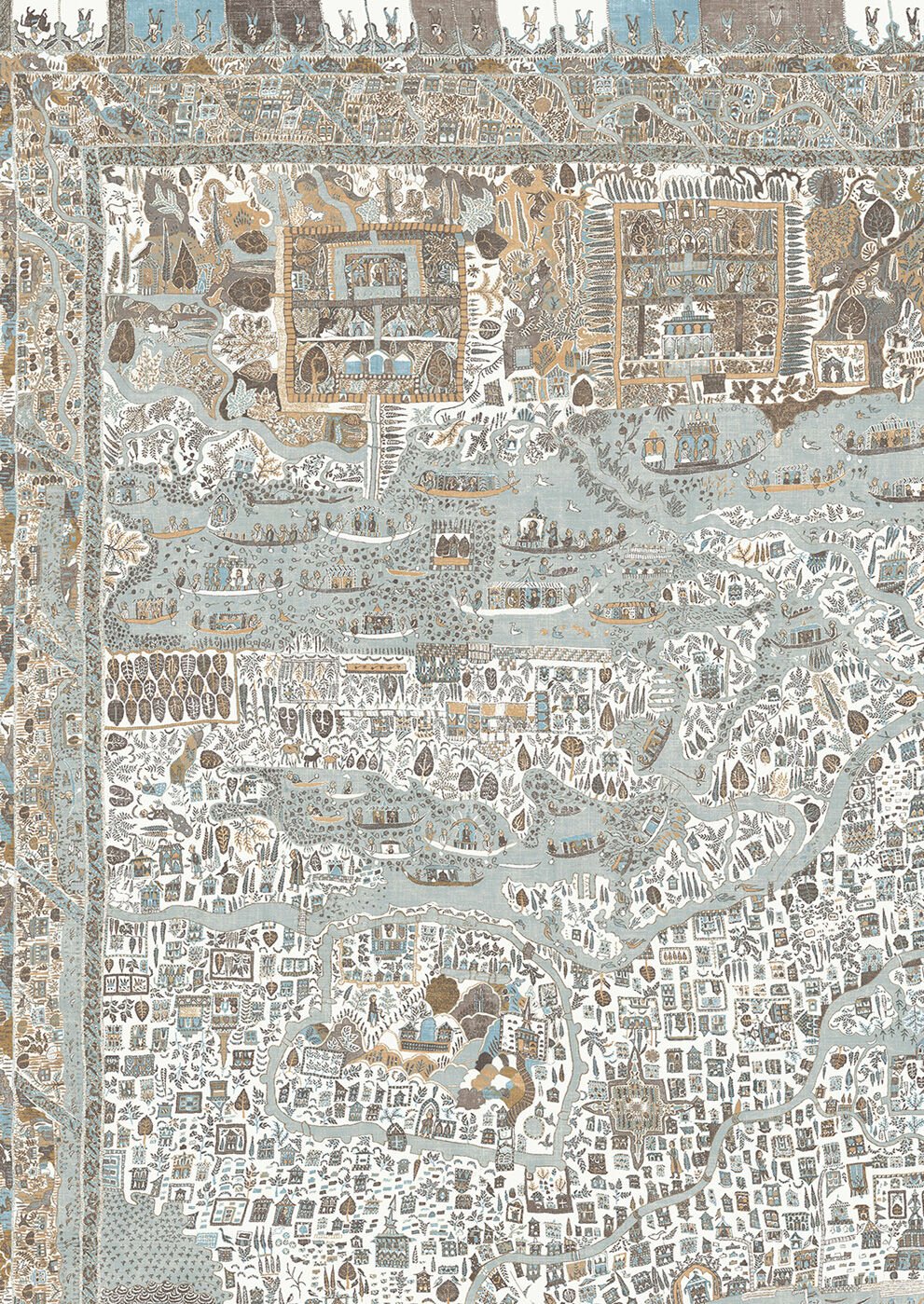 The Map Maxi Wallpaper - Aqua Vita - Lewis & Wood - Premier Wallcovering