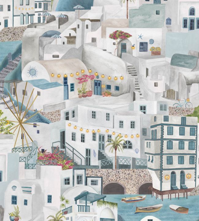 The Mediterranean Wallpaper - Slate Blue - Brand McKenzie - BMPP004/08D - Premier Wallcovering
