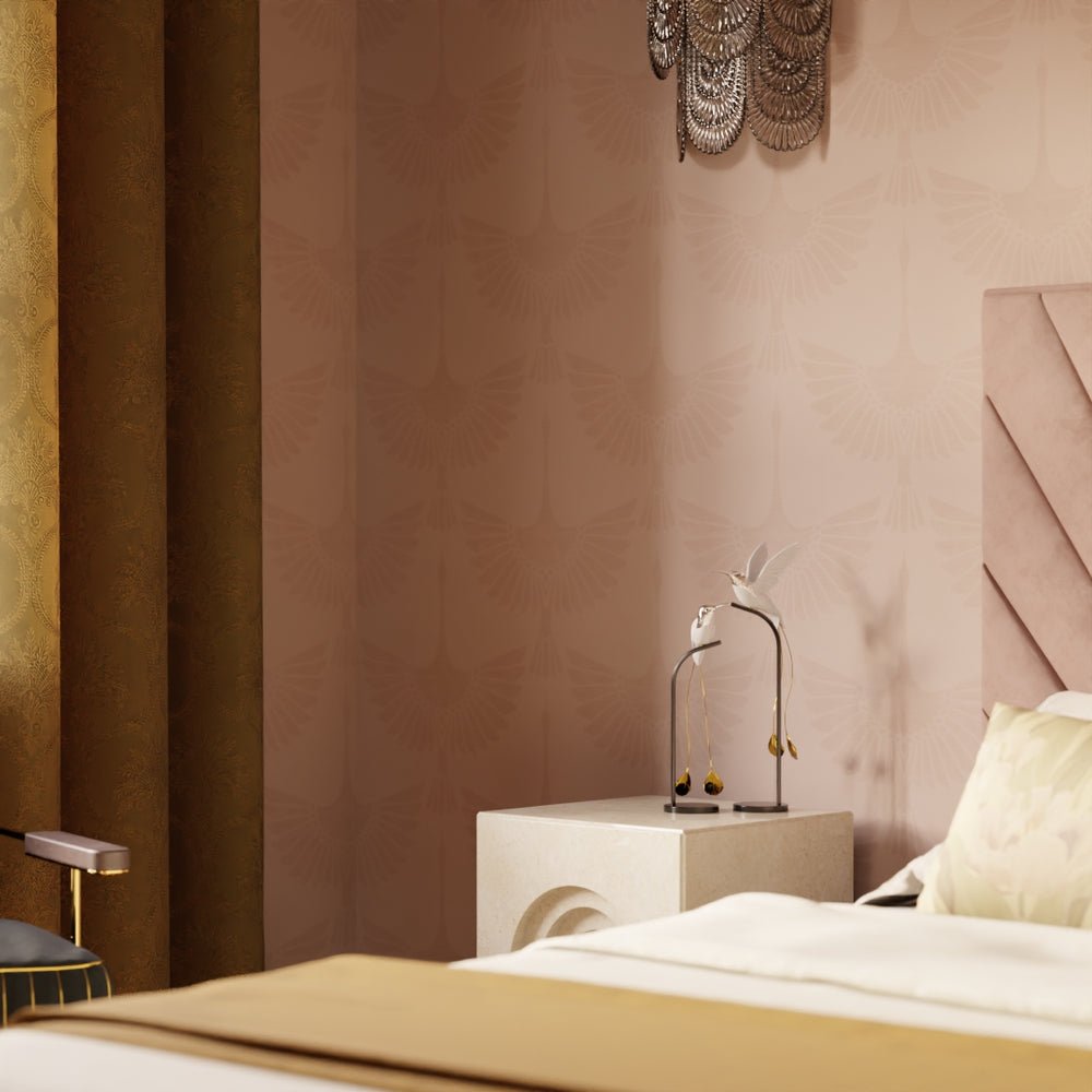 The Orient Wallpaper - Dusty Pink - LAN100159 - Lucie Annabel - Premier Wallcovering