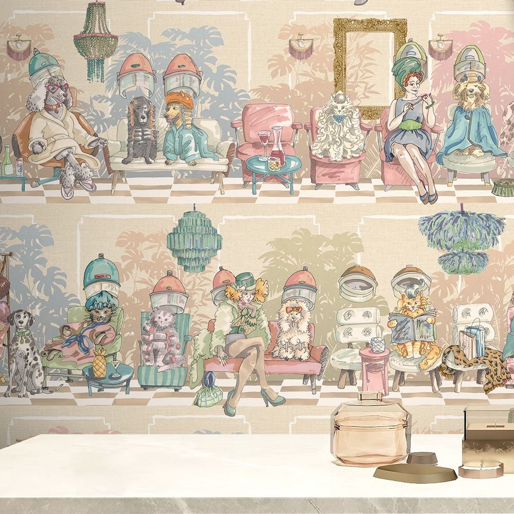 The Parlour Wallpaper - Vanilla Blush - Brand McKenzie - BMGI006/10C - Premier Wallcovering