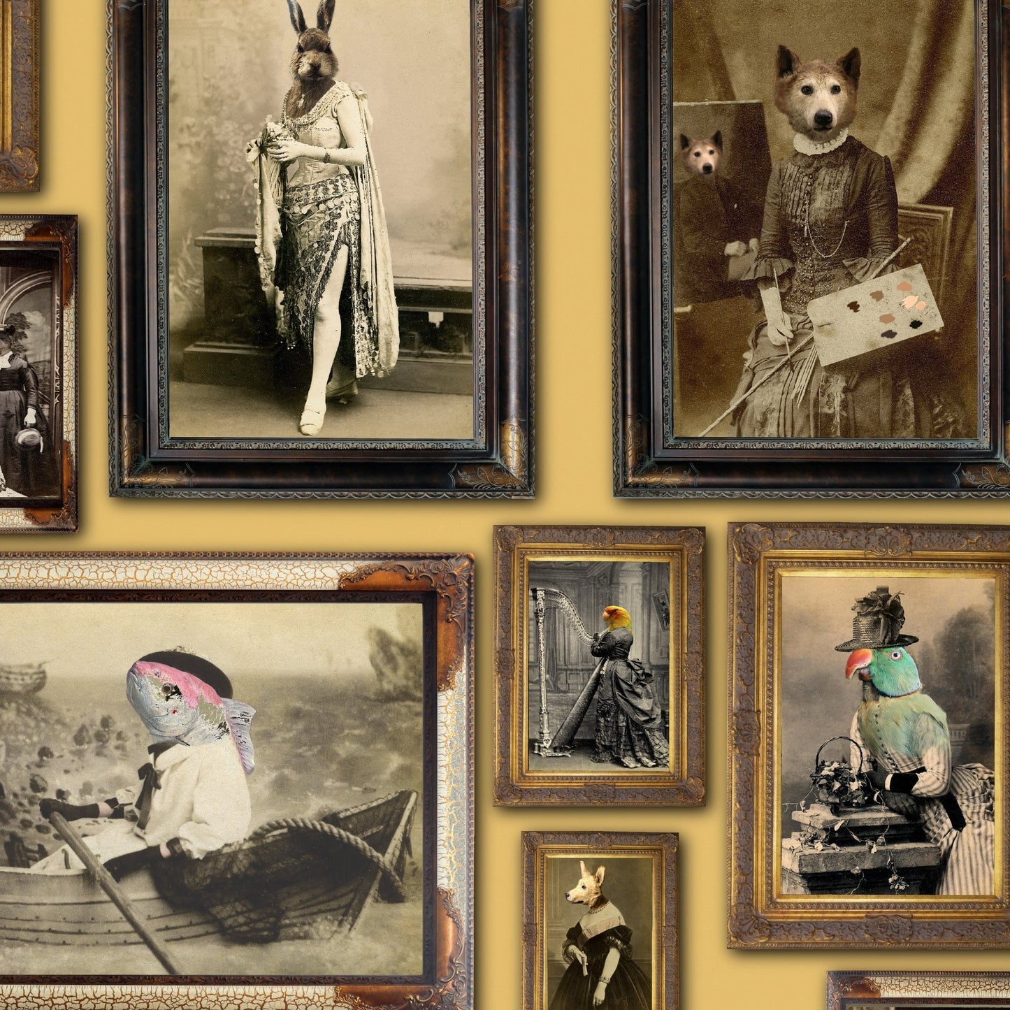 The Soiree Wallpaper - Mustard - The Graduate Collection - CC1LADIESMUSTARD - Premier Wallcovering