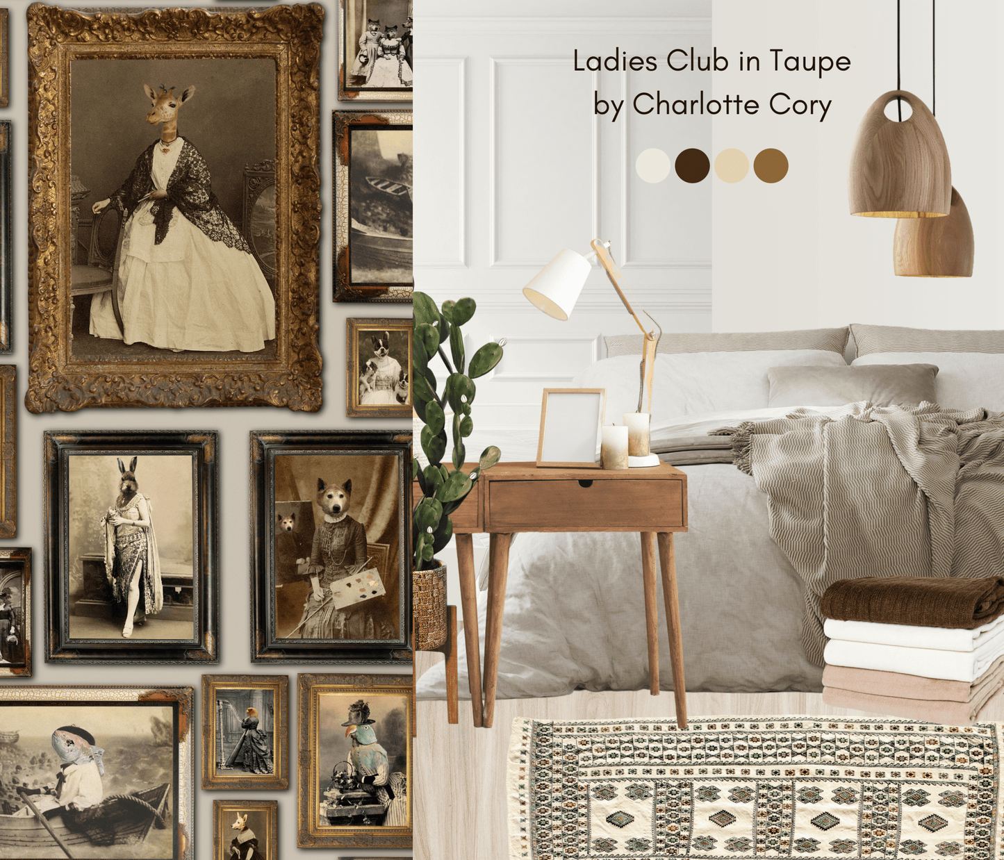 The Soiree Wallpaper - Taupe - The Graduate Collection - CC1LADIESTAUPE - Premier Wallcovering