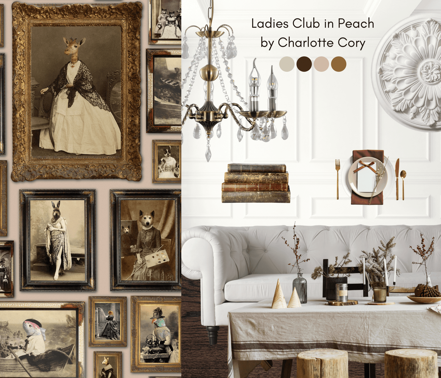 The Soiree Wallpaper - Peach - The Graduate Collection - CC1LADIESPEACH - Premier Wallcovering