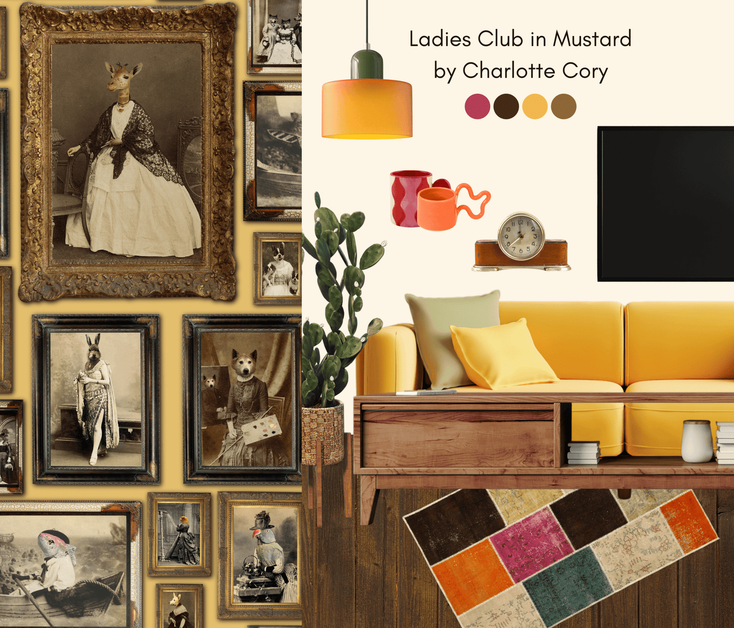 The Soiree Wallpaper - Mustard - The Graduate Collection - CC1LADIESMUSTARD - Premier Wallcovering