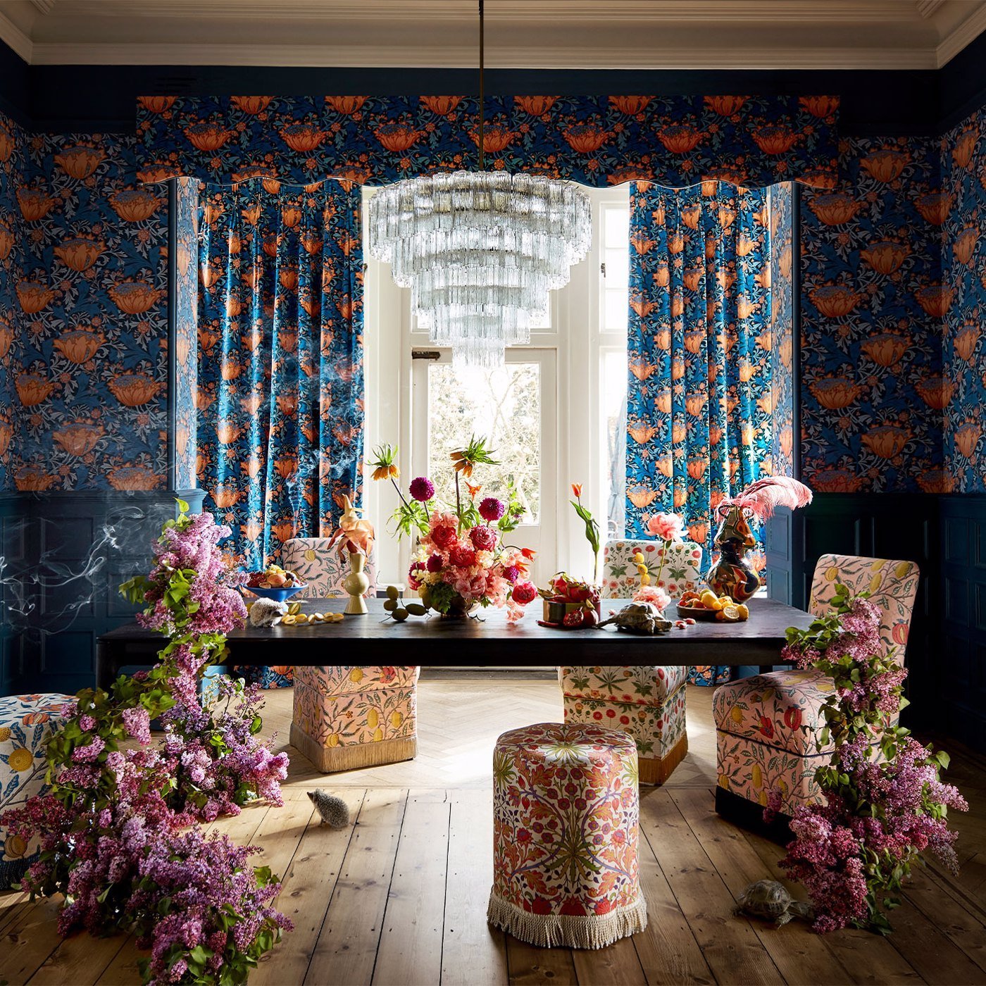 The St Sabastian Wallpaper - Midnight Embers - 510011 - Morris & Co - Premier Wallcovering