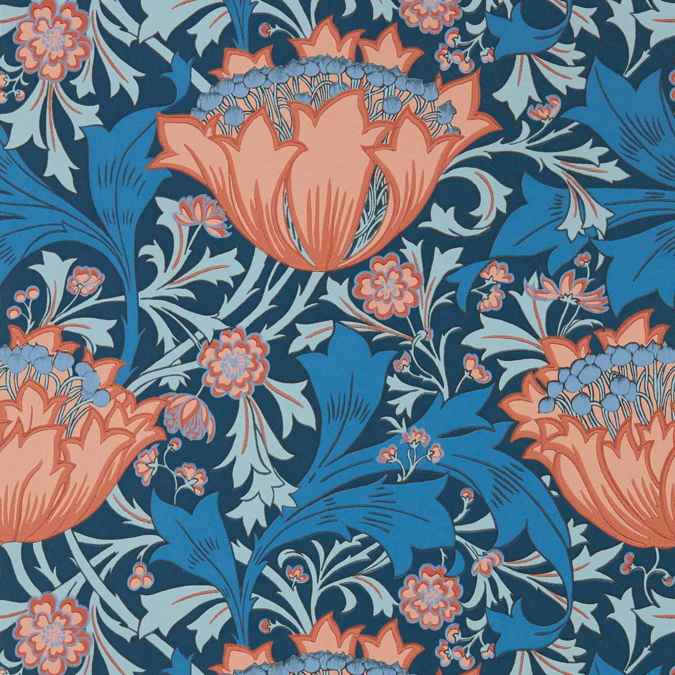 The St Sabastian Wallpaper - Midnight Embers - 510011 - Morris & Co - Premier Wallcovering