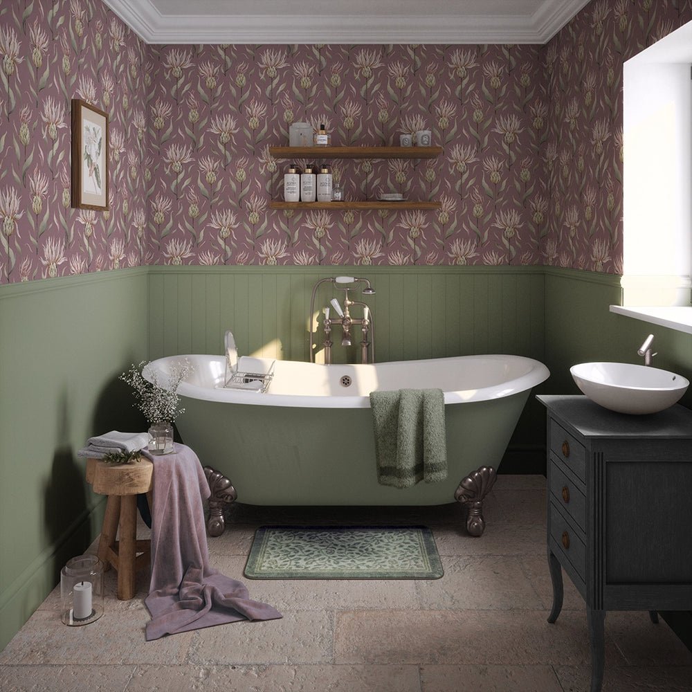 Thistle Royale Wallpaper - French Mauve - LAN100345 - Lucie Annabel - Premier Wallcovering
